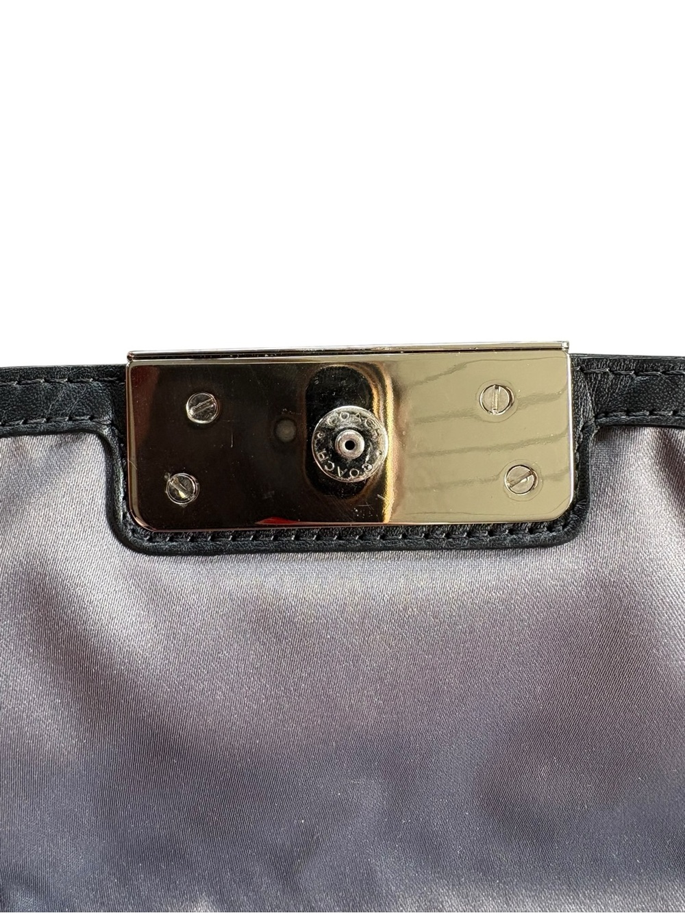 Coach Black Woven Leather Wristlet Clutch Wallet Chain Strap - Picture 5 of 10